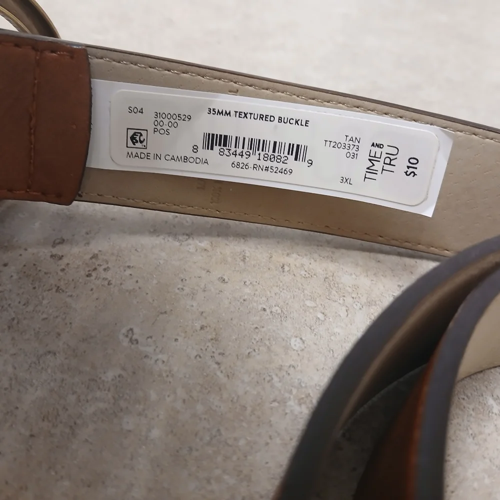 NEW TIME AND TRU WOMENS 3X TAN BELT
